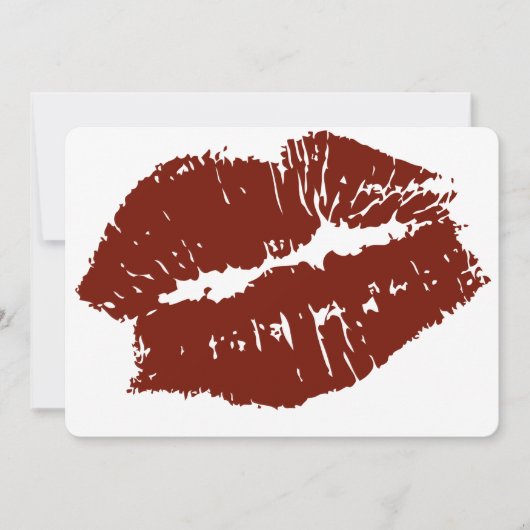 Red Lips Kiss Kaart (Voorkant)