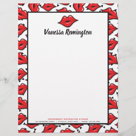 Red Lips Kiss lipstick & Beauty Distributor - Aang Briefhoofd Ontwerp (Voorkant)