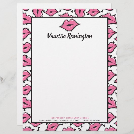 Red Lips Kiss lipstick & Beauty Distributor - Aang Custom Briefhoofd (Voorkant / Achterkant)