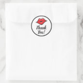 Red Lips Kiss Lipstick & Beauty Supply Dank u Ronde Sticker (Tas)
