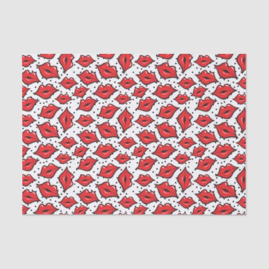 Red Lips Kiss Lipstick & Beauty Supply Distributeu Tissuepapier (Voorkant)