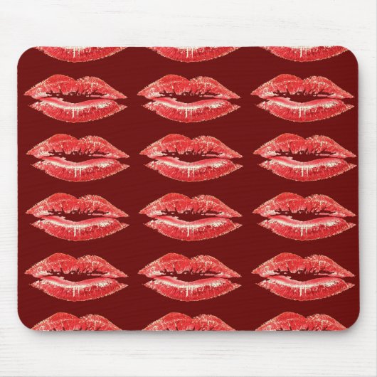 Red Lips Kiss Lipstick Muismat (Voorkant)