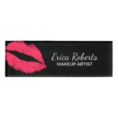 Red Lips Kiss Make-up Artiest Schoonheidssalon Naambadge (Voorkant)