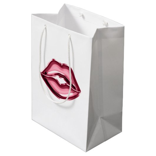 Red Lips Kiss Medium Cadeauzakje (Achterkant Gekanteld)