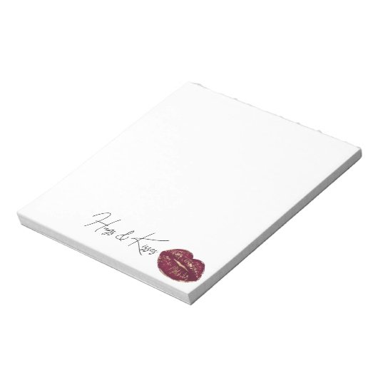 Red Lips Kiss Notitieblok (Linkerzijde)