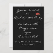 Red Lips Kiss Party Kaart (Achterkant)