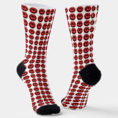 Red Lips Kiss Print Sokken (Gebogen)