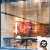 Red Lips Kiss Raamsticker (Cafe Raam)