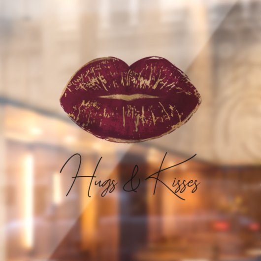 Red Lips Kiss Raamsticker (Vel 2)