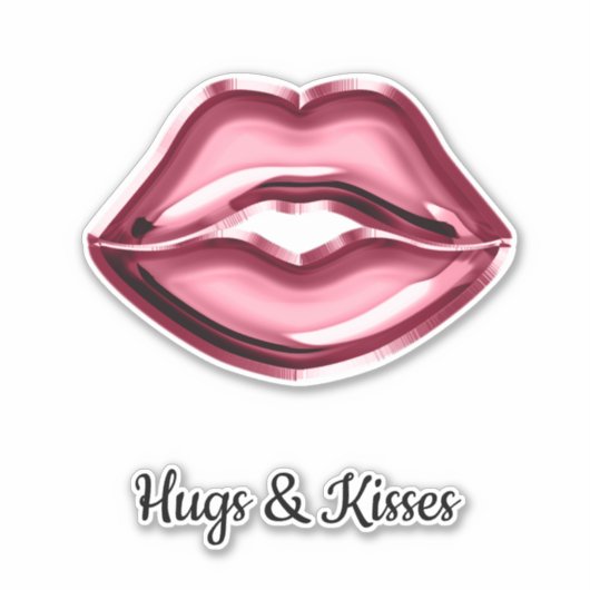 Red Lips Kiss Sticker (Voorkant)