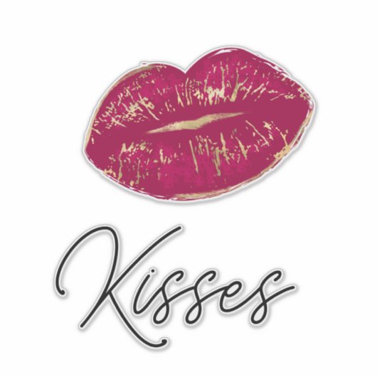 Red Lips Kiss Sticker (Voorkant)