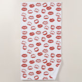 Red Lips Kiss Strandlaken (Voorkant)