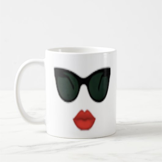 Red Lips Kiss Sunglazen Lip Boss Coffee Cup Koffiemok (Links)