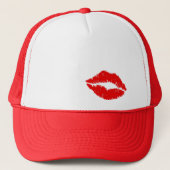 Red Lips Kiss Trucker Pet (Voorkant)