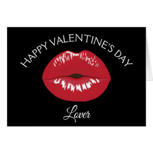 Red Lips Kiss Valentijnsdag Kaart
