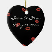 Red Lips Kiss  Wedding Heart Ornament (Rechts)