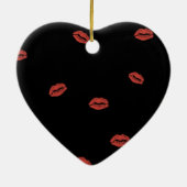 Red Lips Kiss  Wedding Heart Ornament (Achterkant)