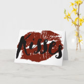 Red Lips Kisses Kaart (Gele Bloem)