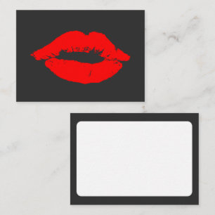 Red Lips Kisses Kiss Charsteengrijs Informatiekaartje