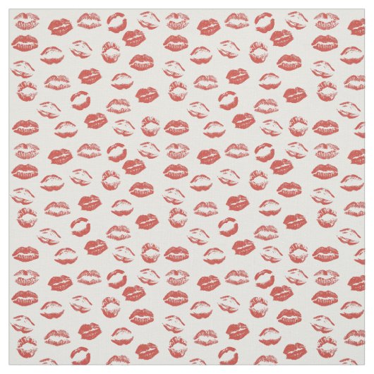 Red Lips Kisses Stof (Swatch)