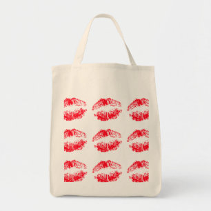 Red Lips Kissingende Canvas tas