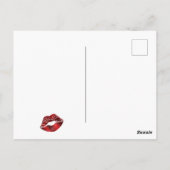 Red Lips Kissingpatroon Valentijnsdag Briefkaart (Achterkant)