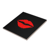 Red Lips kleine keramische Tegel Tegeltje (Zijkant)