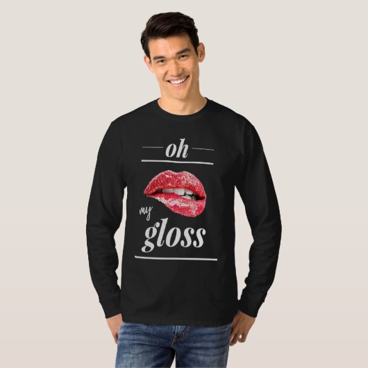 Red lips lipgloss oh my gloss t-shirt (Voorkant volledig)