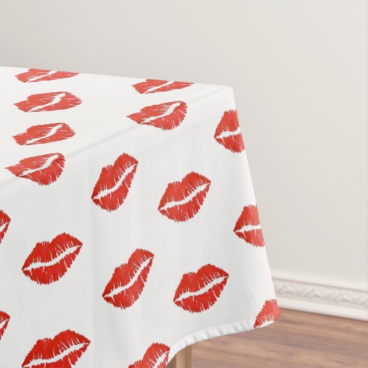 Red Lips Lipstick Kiss Love Valentijn Bachelorette Tafelkleed (Voorbeeld)