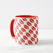 Red Lips Lipstick Kiss Print Love Valentijnsdag Mok (Voorkant links)