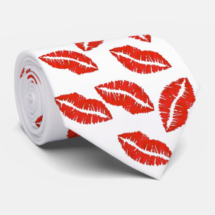 Red Lips Lipstick Kus Me Print Valentijnsdag Stropdas