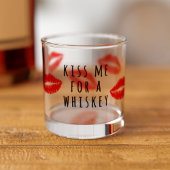 Red Lips Lipstick Kus me voor een Whiskey Glass Whisky Glas