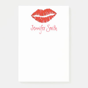 Red Lips Lipstick Kus Personalized Makeup Artist Post-it® Notes