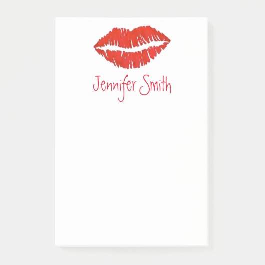 Red Lips Lipstick Kus Personalized Makeup Artist Post-it® Notes (Voorkant)