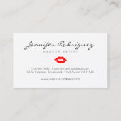 Red Lips Lipstick Makeup Artiest Cosmetic Visitekaartje (Achterkant)