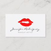 Red Lips Lipstick Makeup Artiest Cosmetic Visitekaartje (Voorkant)