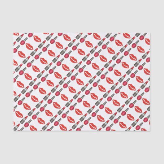 Red Lips Lipstick Nail Poolse Beauty Makeup Tissue Tissuepapier (Voorkant)