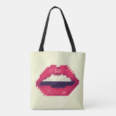 Red lips made of small triangles, pixelshipster,pi tote bag (Achterkant)