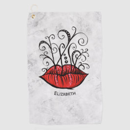 Red Lips Make-up Artiest Naam Golfhanddoek