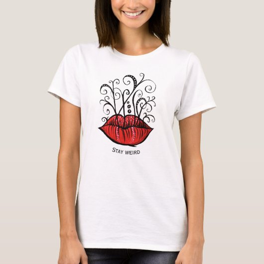 Red Lips Make-up Artiest Naam T-shirt (Voorkant)