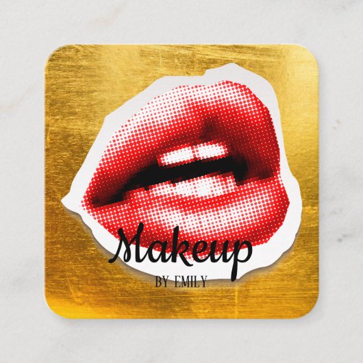 Red Lips make-up artist Vierkante Visitekaartje (Voorkant)
