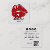 Red Lips make-up artist Vierkante Visitekaartje (Voorkant / Achterkant)