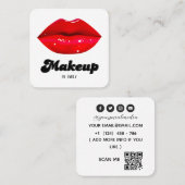 Red Lips make-up artist Vierkante Visitekaartje (Voorkant / Achterkant)