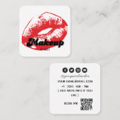 Red Lips make-up artist Vierkante Visitekaartje (Voorkant / Achterkant)