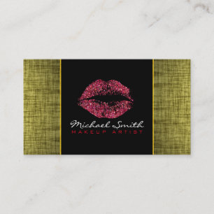 Red Lips Makeup Artis Modern Wood #8 Visitekaartje