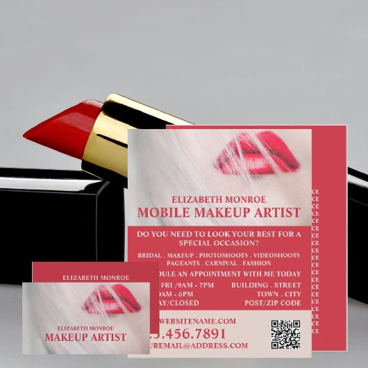 Red Lips, Makeup Artist Adverteren Flyer