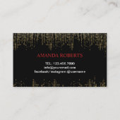 Red Lips Makeup Artist Moderne Gold Confetti Visitekaartje (Achterkant)