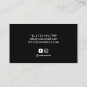 Red Lips Makeup Artist Plain Black Visitekaartje (Achterkant)