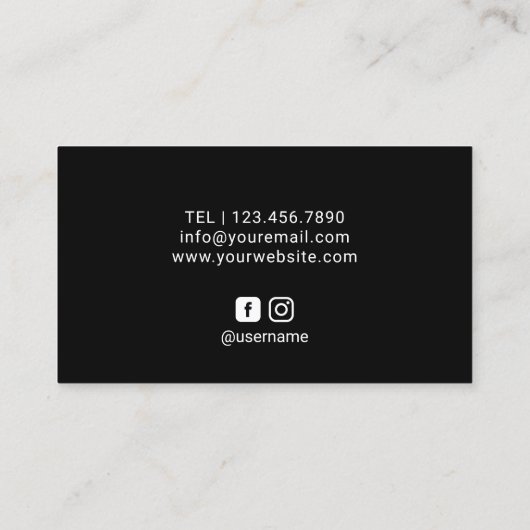 Red Lips Makeup Artist Plain Black Visitekaartje (Achterkant)