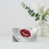 Red Lips Makeup Artist Visitekaartje (Staand voorkant)